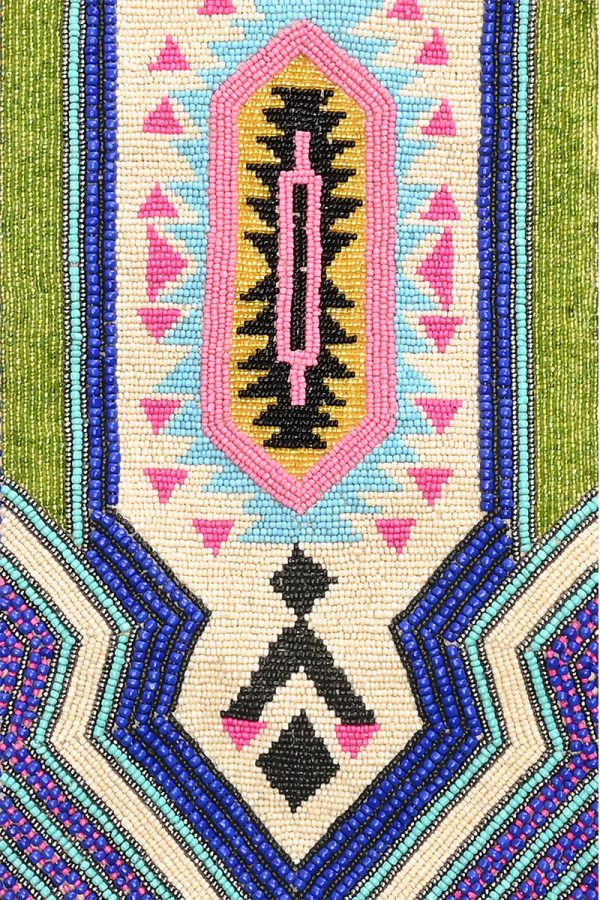 Tribal Hand Beaded Tote Bag-Multi Color Southwest Tote - Image 2