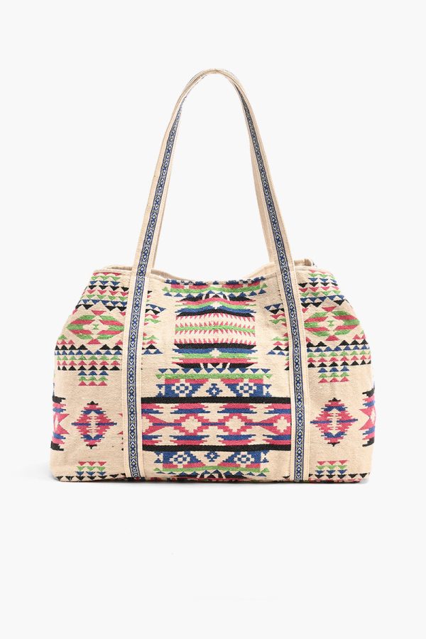 Tribal Hand Beaded Tote Bag-Multi Color Southwest Tote - Image 4