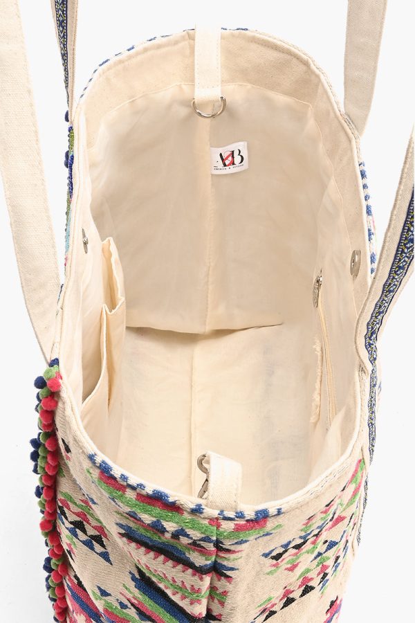 Tribal Hand Beaded Tote Bag-Multi Color Southwest Tote - Image 5
