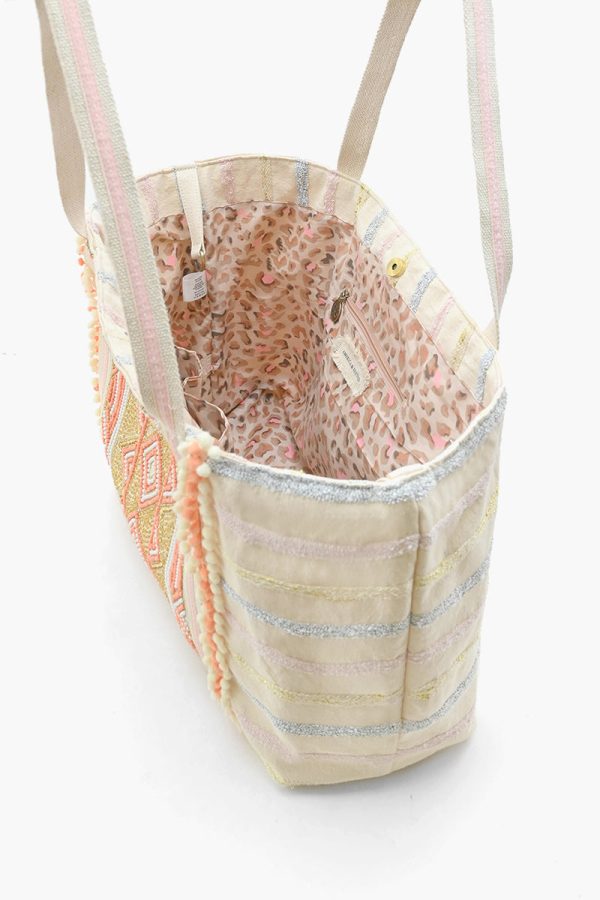 Rose Gold Tote-Hand Beaded Metallic Tote For Women - Image 5