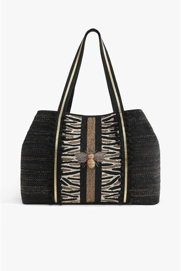 Bee Glam Hand Beaded Bee Tote