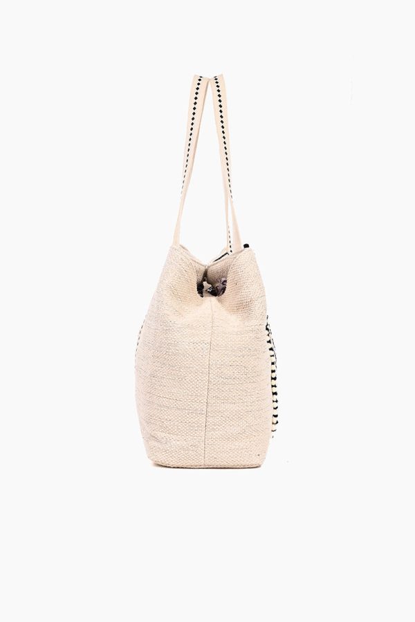 Golden Glam Hand Beaded Metallic Tote - Image 4