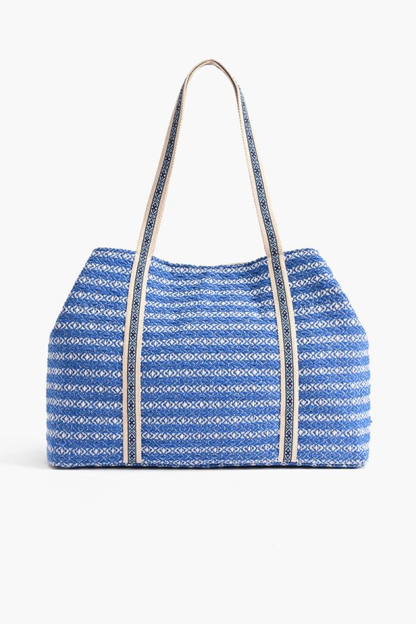 Silver Lake Blue Embellished Tote - Image 4