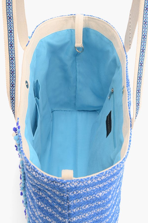 Silver Lake Blue Embellished Tote - Image 5