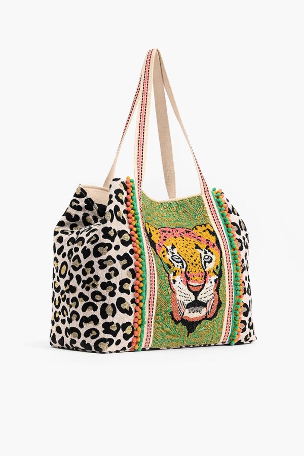 Forestry Leopard Embellished Tote - Image 4