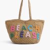 Beach Please Beaded Macrame Jute Tote