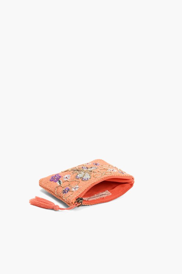 Orange Beaded Bee Embellished Mini Pouches - Image 3