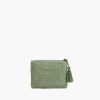Olive Green Beaded Bee Embellished Mini Pouches - Image 2