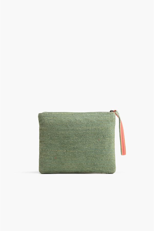 Olive Green Bee Wristlets Hand-Woven Jacquard Design - Image 3