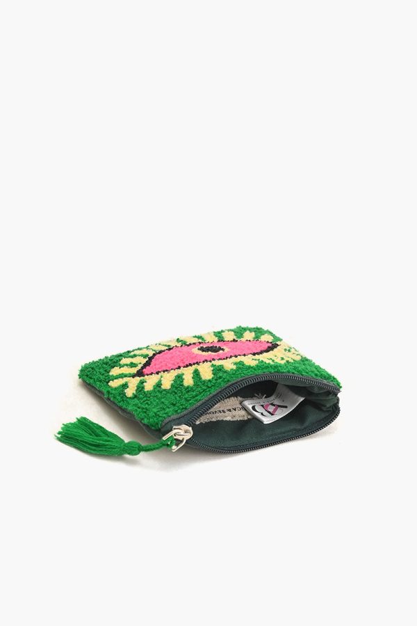 Blazing green evil eye coin pouch - Image 3