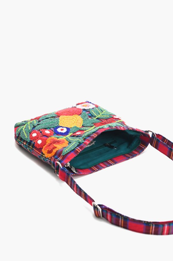 Plaid Pop Floral Shoulder Bag - Image 3