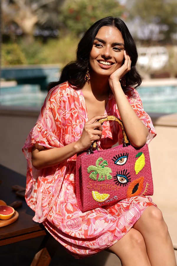 Pink Bliss Fruitful Charm Top Handle Tote - Image 6
