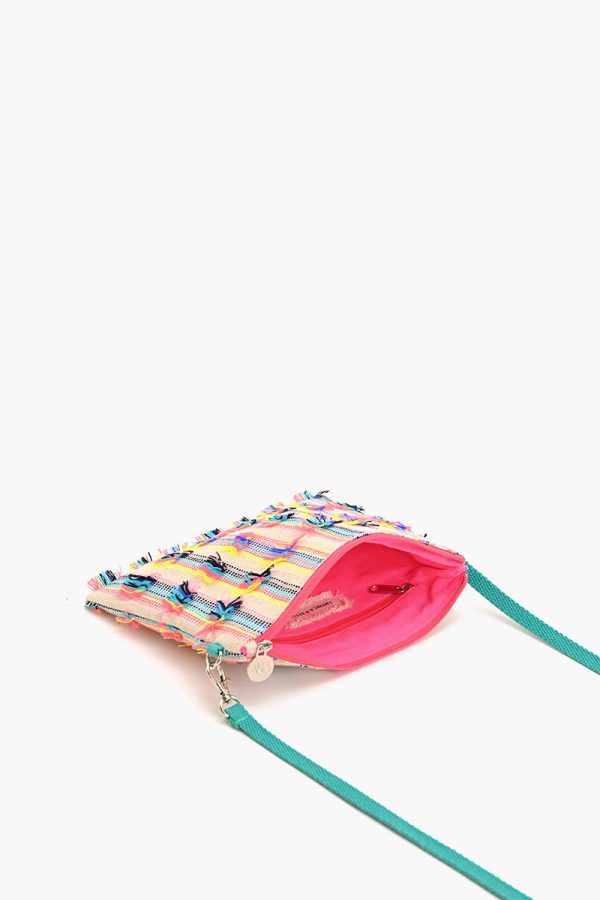 Fringed stripe Spring Top Zip Clutch - Image 3