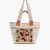 Handcrafted Earth-Tone Embellished Tote