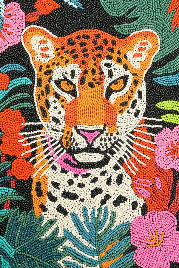 Tropical Leopard Embellished Tote - Image 3