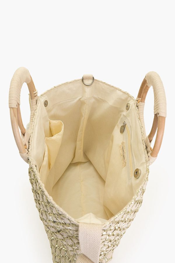 Honeycomb Natural Lurex Tote - Image 5