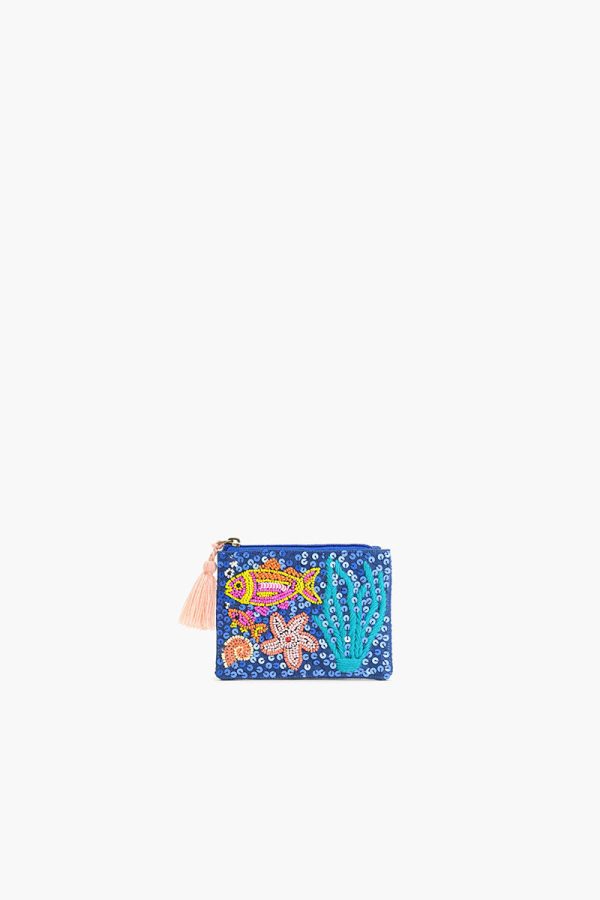 Ocean Bliss Hand-Beaded Coin Pouch