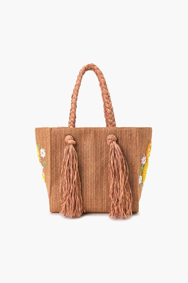 Daisy Citrus Straw Tote - Image 4