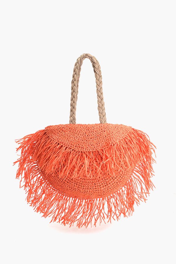 Dolac Vita Fringe Straw Tote - Image 2