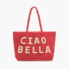 Ciao Bella Beaded Macrame Jute Tote