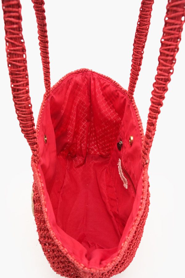 Ciao Bella Beaded Macrame Jute Tote - Image 5