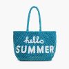 Hello Summer Beaded Macrame Jute Tote