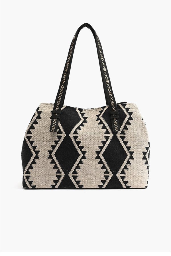 Whisper White Fringe Embroidered Weekender Bag - Image 3