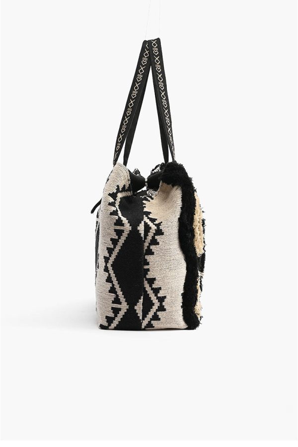 Whisper White Fringe Embroidered Weekender Bag - Image 4