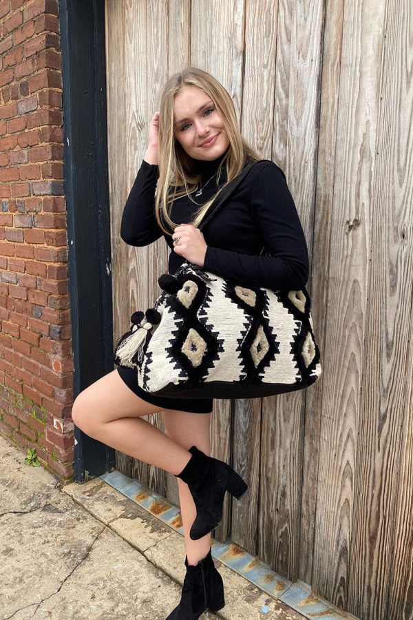 Whisper White Fringe Embroidered Weekender Bag - Image 6