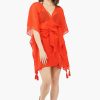 Red Front Open Cover Up Kimono