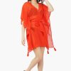 Red Front Open Cover Up Kimono - Image 2