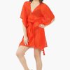Red Front Open Cover Up Kimono - Image 3