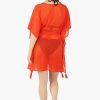 Red Front Open Cover Up Kimono - Image 4
