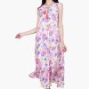 Palm Florals Tiered Maxi Dress
