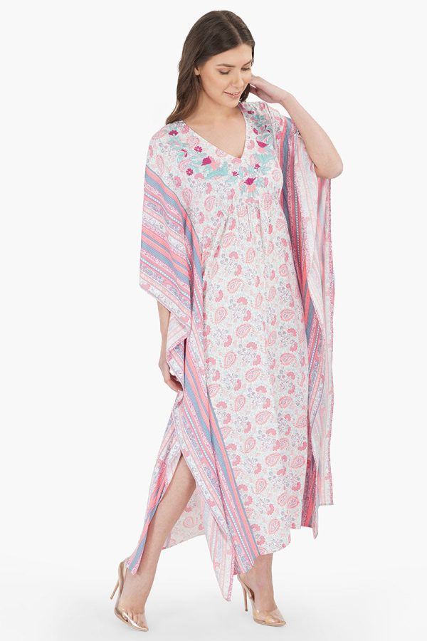 Sugar Coral Floral Maxi Kaftan - Image 2