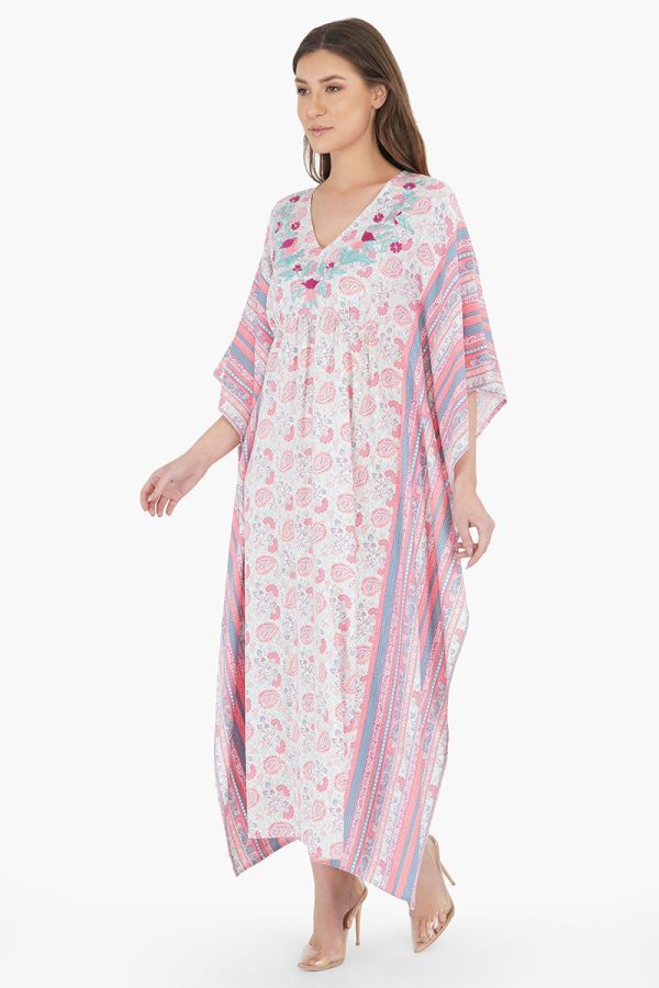 Sugar Coral Floral Maxi Kaftan - Image 3