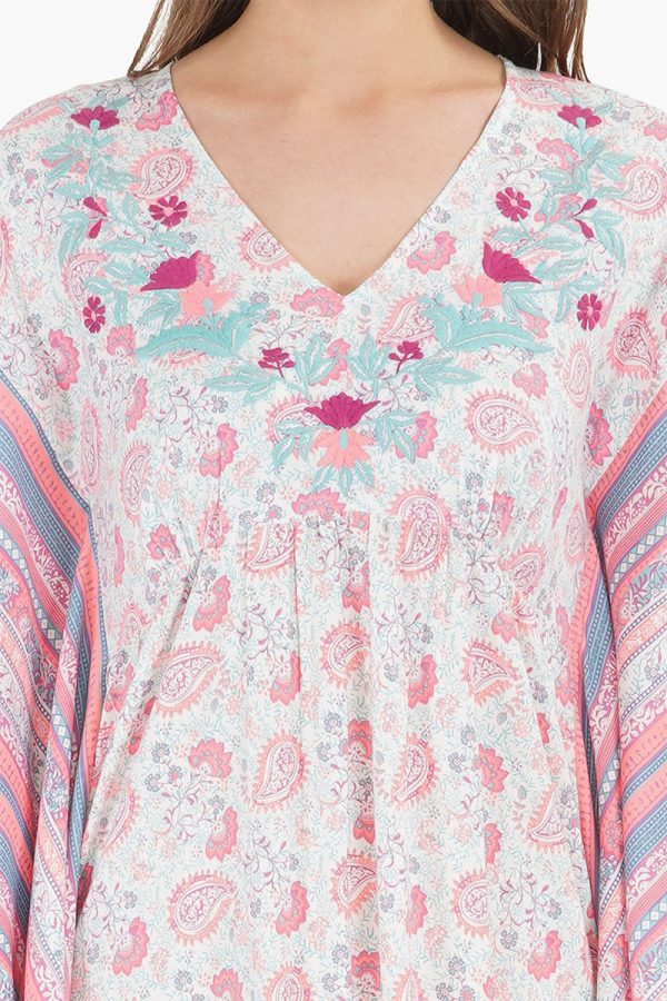 Sugar Coral Floral Maxi Kaftan - Image 5
