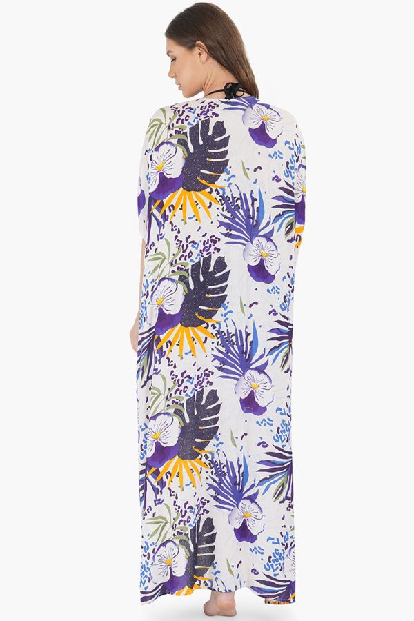 Tropical Twilight kaftan Cover Up - Image 4