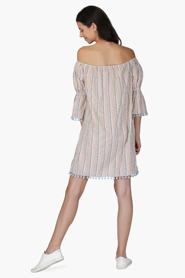 Playful Seersucker off shoulder dress - Image 4