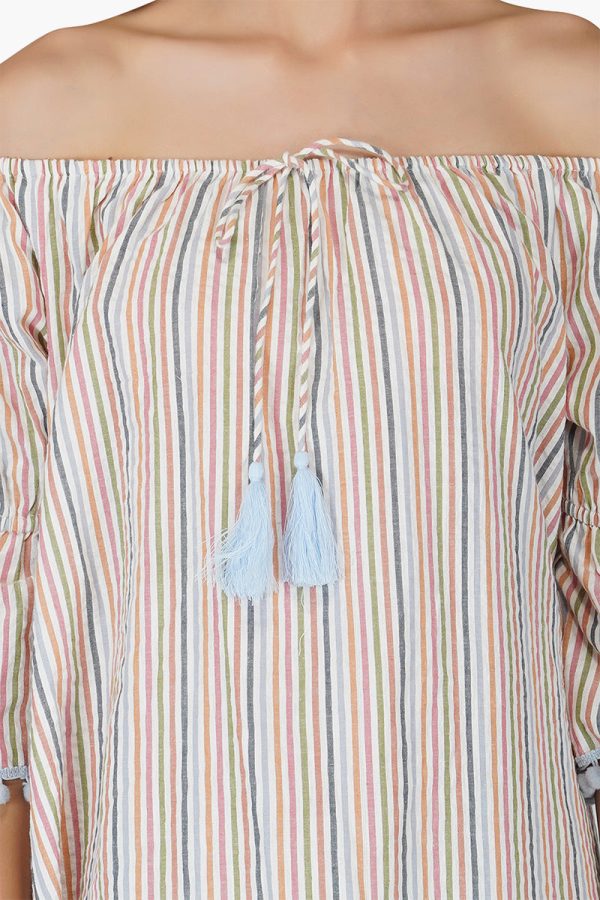 Playful Seersucker off shoulder dress - Image 5