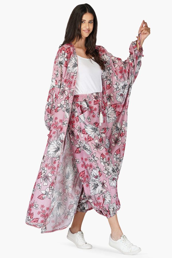 Marsala Floral Kimono - Image 2