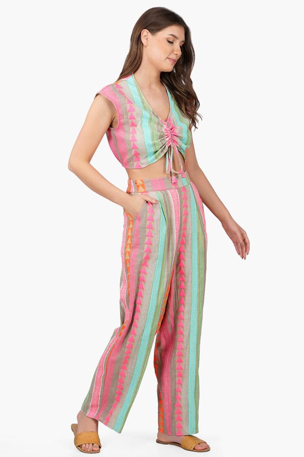 Dora Yarn Dyed Striped Cropped Top - Image 4