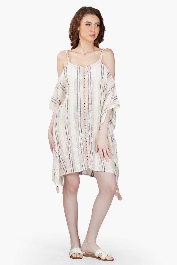 Marie Nautical Cold Shoulder Kaftan Dress - Image 2