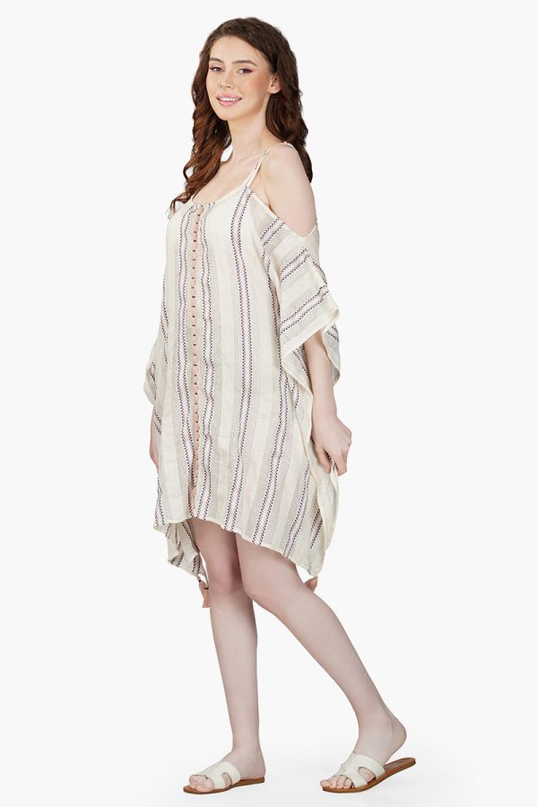 Marie Nautical Cold Shoulder Kaftan Dress - Image 3