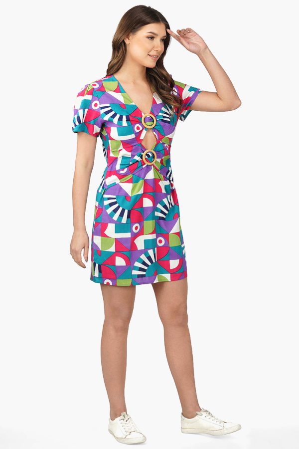 Geo Toucan Viscose Mini Dress - Image 2
