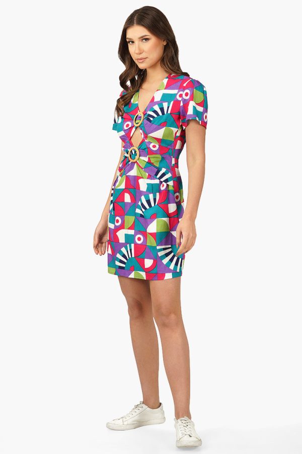Geo Toucan Viscose Mini Dress - Image 3