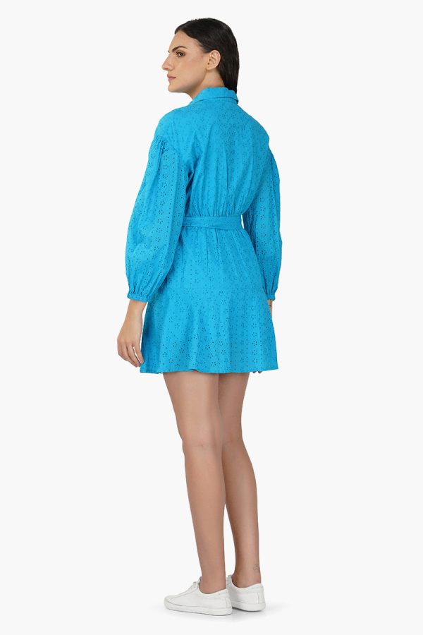Maya Blue Drop Shoulder Dress - Image 4