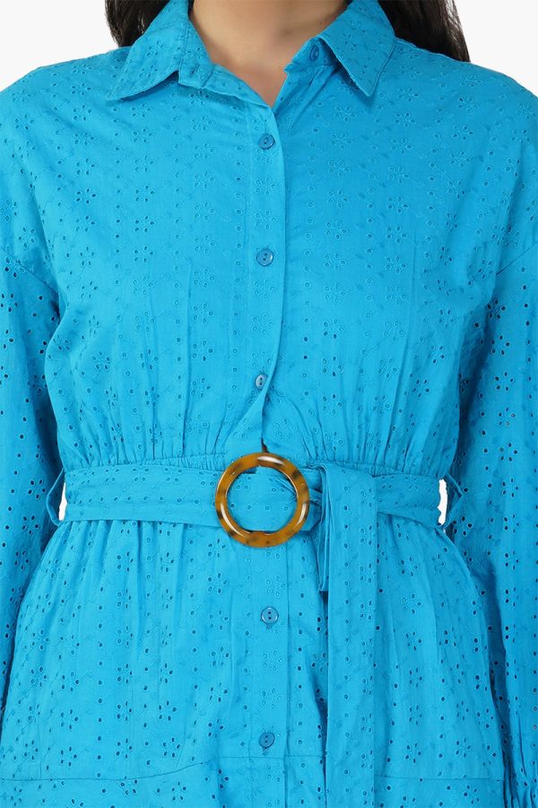 Maya Blue Drop Shoulder Dress - Image 5