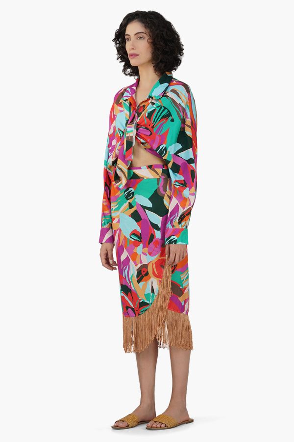 Candy Rose Printed Fringes Skirt - Image 3