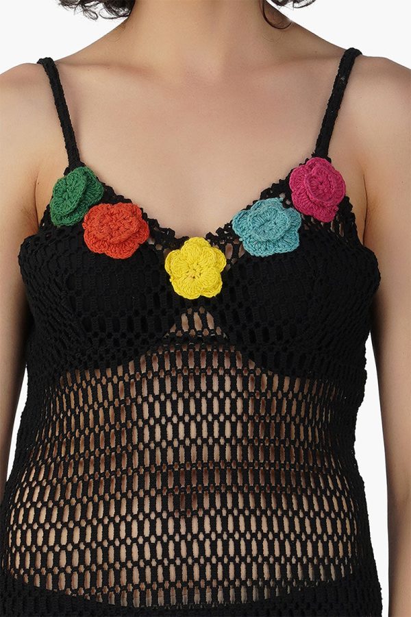 Multi Fern Petal Crochet Bodycone Dress - Image 5